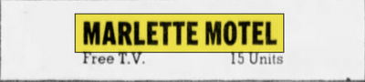 Marlette Motel - June 22 1962 Ad